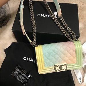 CHANEL Small Rainbow Boy Bag in Caviar